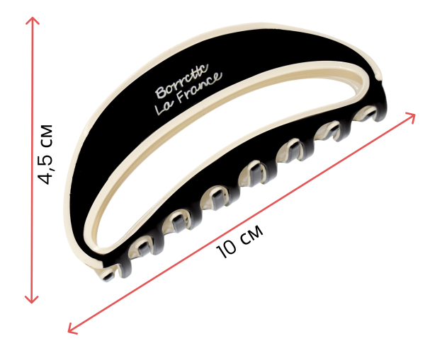 Фото Заколка-краб для волос Weisen WSRJ-893 Черный глянец, 1 шт. (Заколки)