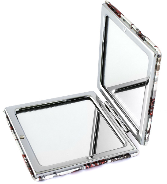 Фото Зеркало компактное Weisen WSPK-137-1 Beauty time, квадратное, 7,2х7,2 см (Зеркала карманные)