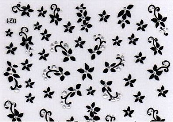 Украшение для дизайна ногтей Ellis Cosmetic EC NB 021 B, стразы черные