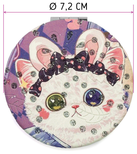 Фото Зеркало компактное Weisen WSPK-142-4 Котята, круглое, d 7 см (Зеркала карманные)