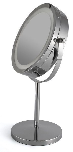Фото Зеркало косметическое Weisen BIC-1123-H, настольное с подсветкой, 2Х-увеличение, d 17 см, h 33 см (Зеркала с подсветкой)