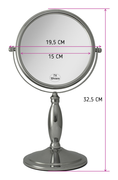 Фото Зеркало Weisen WS-C17 настольное, 7Х-увеличение, d 17 см, h 32,5 см (Зеркала настольные)