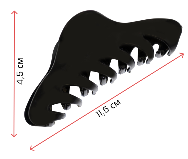 Фото Заколка-краб для волос Weisen WSRJ-836 Черный, средний, 11,5 см, 1 шт. (Заколки)