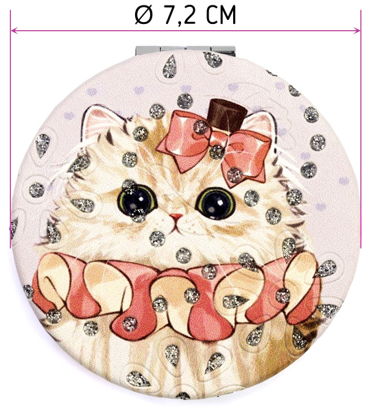 Фото Зеркало компактное Weisen WSPK-142-5 Котята, круглое, d 7 см (Зеркала карманные)