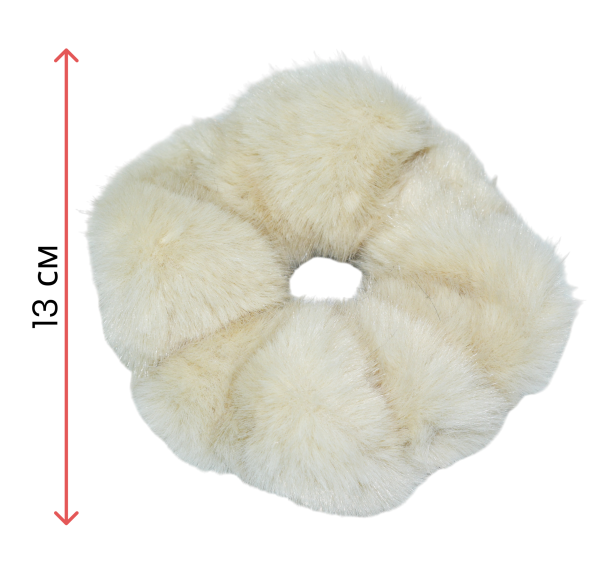 Фото Резинка для волос Weisen WSCR-121 Слоновая кость, меховая, 1 шт. (Резинки)