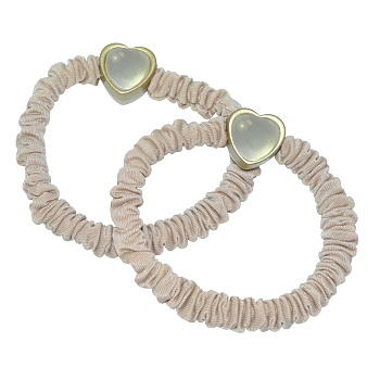 Резинки для волос Weisen WSCR-406 Сердце, бежевые, 2 шт.