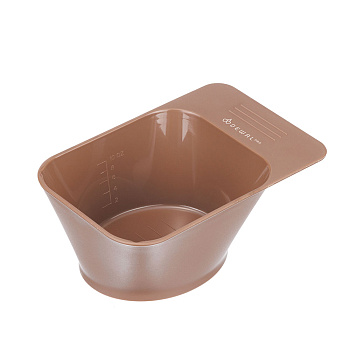 Чаша для краски DEWAL T-13brown, коричневая, с ручкой, с прорезиненной вставкой на дне, 300 мл
