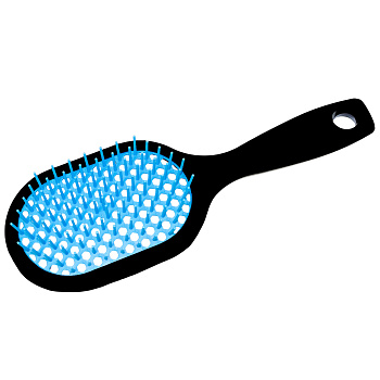 Расческа массажная Weisen WS-8586-LK-1 Черная, продувная, с пластиковыми штифтами, овальная, 23,5 см