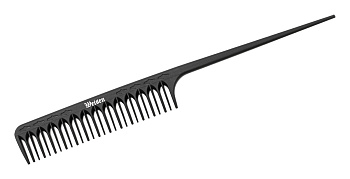 Гребень Weisen CB126 с пластиковым хвостиком, карбон, 23,1 см, черный