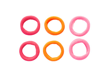 Резинки для волос Weisen WS-88AA-3 NEON mini, оранжевый/розовый/фуксия, 6 шт.