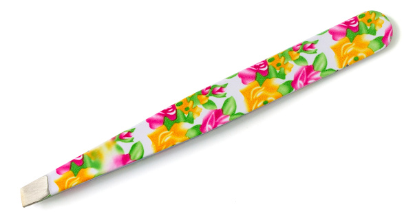 Фото Пинцет для бровей Weisen RRK-985 скошенный, разноцветный, 9,5 см (Пинцеты для бровей)