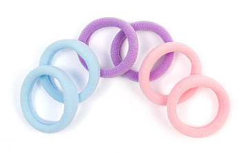 Резинки для волос Weisen WS-2446-1-1 Mix mini, розовый/голубой/сиреневый, 6 шт.