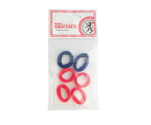 Фото Резинки для волос Weisen WS-88AA-2 NEON mini, розовый/синий, 6 шт. (Резинки)