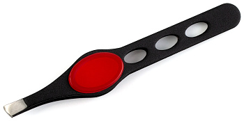 Пинцет для бровей Weisen RRK-1046Red скошенный, 9,5 см, красный
