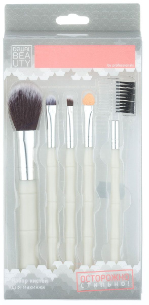 Фото Набор косметических кистей Dewal Beauty BS-5158 соты, 5 шт. (Кисти для макияжа)