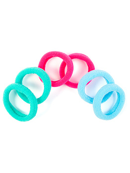 Резинки для волос Weisen WS-2446-1-18 Mix mini, бирюзовый/голубой/фуксия , 6 шт.