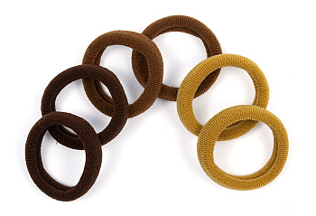 Резинки для волос Weisen WS-2446-1-7 Mix mini, темно-коричневый/коричневый/горчичный, 6 шт.