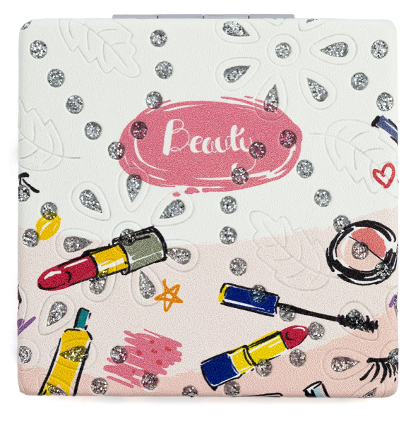 Фото Зеркало компактное Weisen WSPK-144-3 Make-up, квадратное, 7,2х7,2 см (Зеркала карманные)