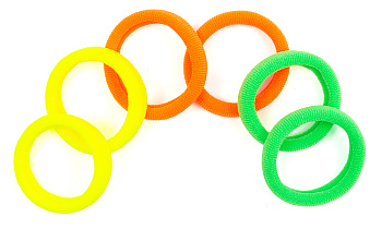 Резинки для волос Weisen WS-2446-2-1 NEON mini, желтый/зеленый/оранжевый, 6 шт.