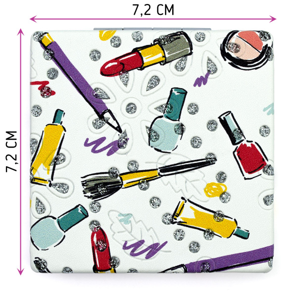 Фото Зеркало компактное Weisen WSPK-144-1 Make-up, квадратное, 7,2х7,2 см (Зеркала карманные)