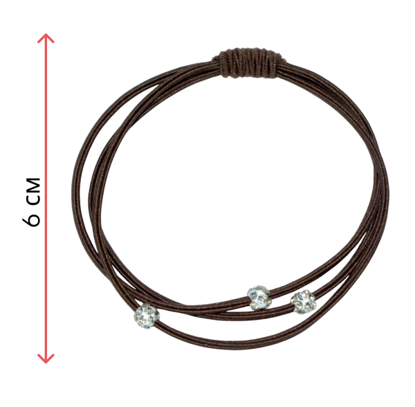 Фото Резинки для волос Weisen WSRJ-1250-2 со стразами, карамель, 2 шт. (Резинки)