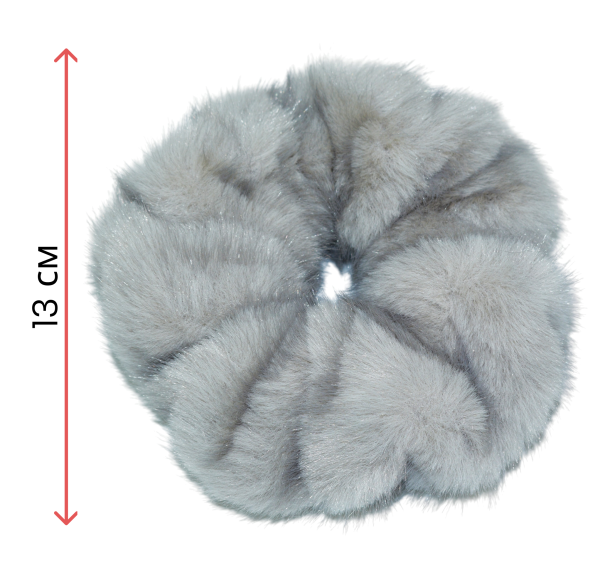 Фото Резинка для волос Weisen WSCR-121 Серая, меховая, 1 шт. (Резинки)