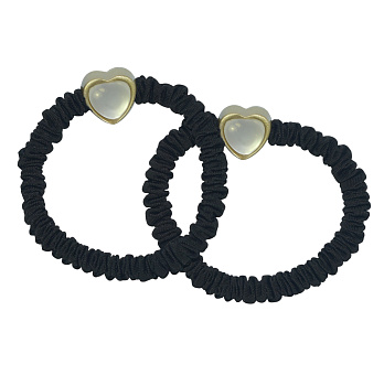 Резинки для волос Weisen WSCR-406 Сердце, черные, 2 шт.