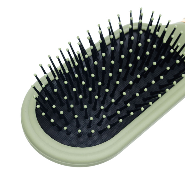 Фото Щетка массажная Dewal Beauty DBBM9585 Магия, квадратная, оливковая, 9 рядов (Расчёски и щётки)