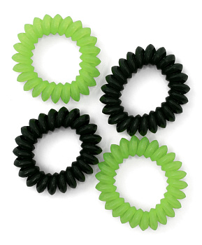 Резинки для волос Weisen WSKG-2145-2-8 NEON mini, пружинки, салатовый/малахитовый, 4 шт.