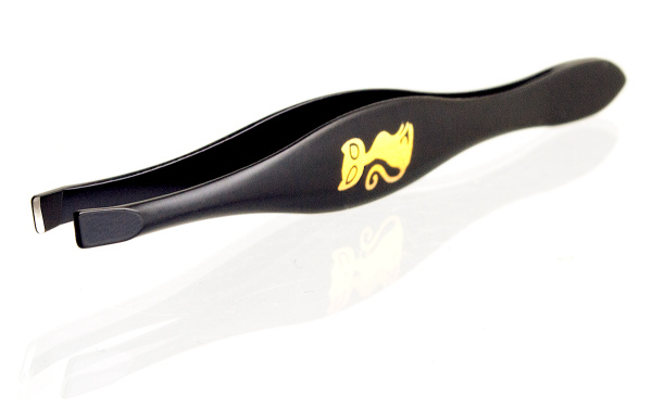 Фото Пинцет Weisen NGHM-009A Black скошенный, 9,5 см (Пинцеты для бровей)