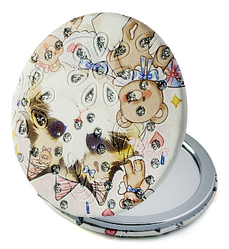 Зеркало компактное Weisen WSPK-142-1 Котята, круглое, d 7 см