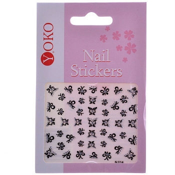 Украшение для дизайна ногтей Yoko Y NB 014 B, стразы черные