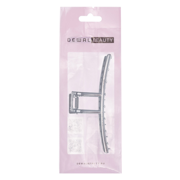 Фото Заколка-краб для волос Dewal Beauty 3003BD, серебряный, 1шт. (Заколки)