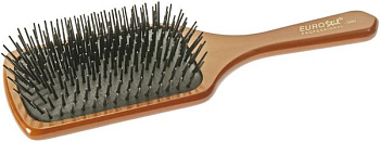 Щётка массажная для волос Eurostil 00590, деревянная