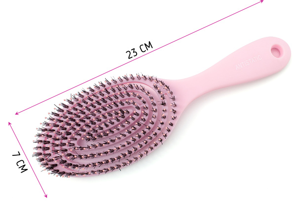 Фото Расческа Weisen WS-2022E Pink продувная, комбинированная щетина, пудровая (Расчёски и щётки)