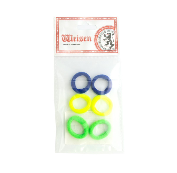 Фото Резинки для волос Weisen WS-88AA-4 NEON mini, желтый/зеленый/синий, 6 шт. (Резинки)