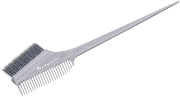 Фото Кисть для окрашивания DEWAL JB43grey, с прямой щетиной, разной длины, широкая, 55 мм, серая (Кисти для окрашивания волос)