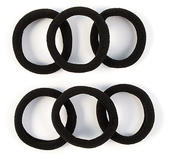 Резинки для волос Weisen WSKG-2411-BW mini, черный, 6 шт.