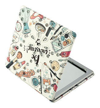 Зеркало компактное Weisen WSPK-137-3 Beauty time, квадратное, 7,2х7,2 см