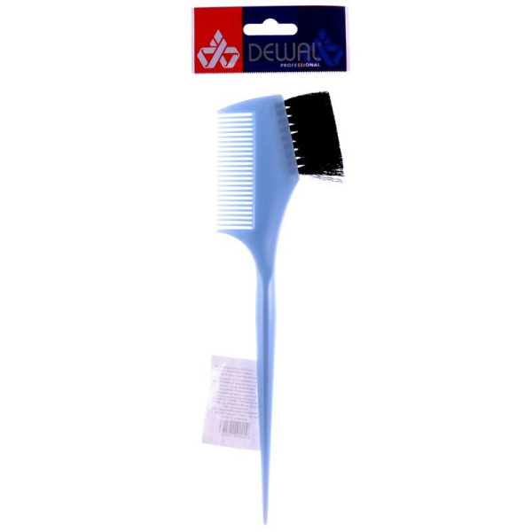 Фото Кисть для окрашивания Dewal PP049 blue с волнистой щетиной с расческой узкая, 55 мм (Кисти для окрашивания волос)