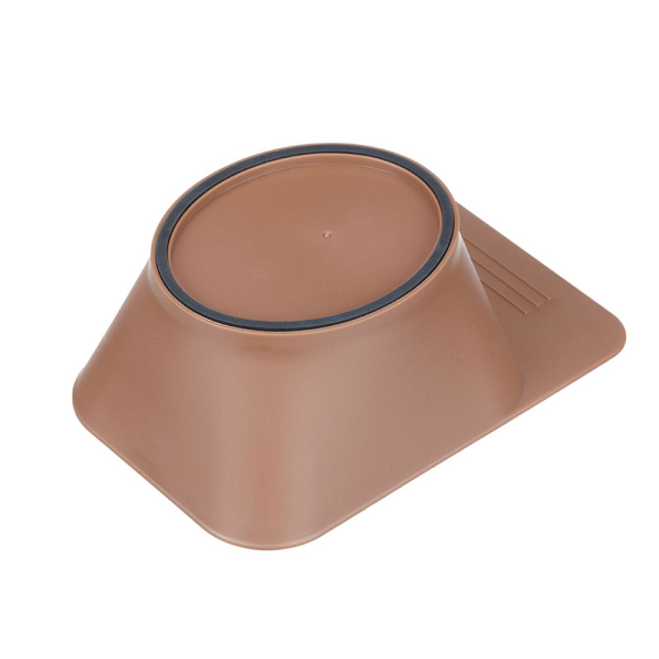 Фото Чаша для краски DEWAL T-13brown, коричневая, с ручкой, с прорезиненной вставкой на дне, 300 мл (Чаши для окрашивания)