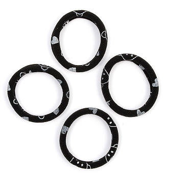 Резинки для волос Weisen WS-2104-1-4 Spotty midi, черный, 4 шт.