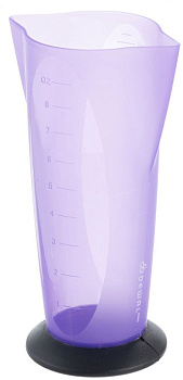 Стакан мерный Dewal T-004lavender, с 2 носиками, с резинкой на дне, 250 мл