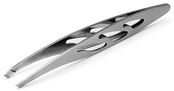 Пинцет Weisen NGHM-010A Silver скошенный, изогнутый, 9 см