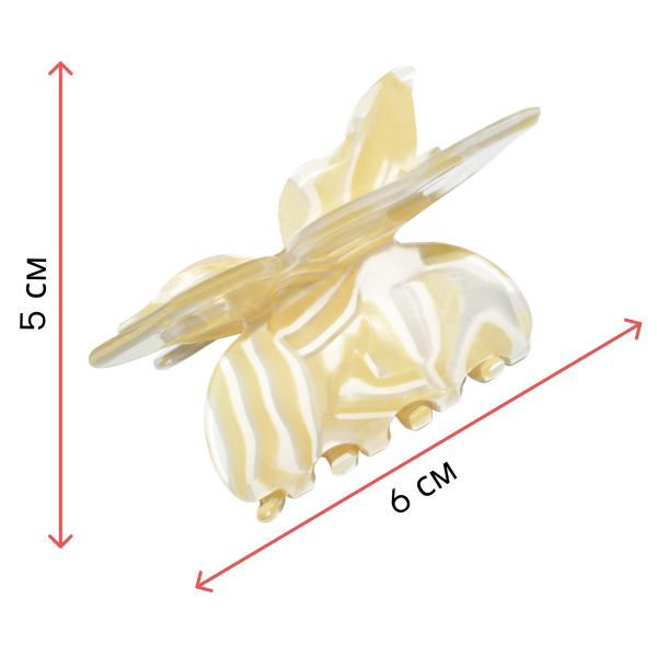 Фото Заколка-краб для волос Weisen WSRJ-843 Бежевый перламутр, серия Бабочка, 1 шт. (Заколки)
