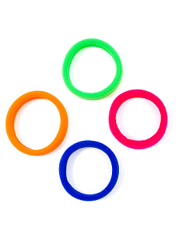 Резинки для волос Weisen WS-2329-2 NEON Mix midi, мультиколор, 4 шт.