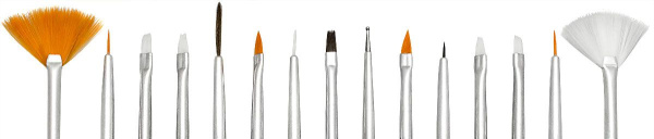 Фото Набор кистей для дизайна ногтей  Weisen WS-1012, черный, 15 шт (Кисти для дизайна ногтей и маникюра)