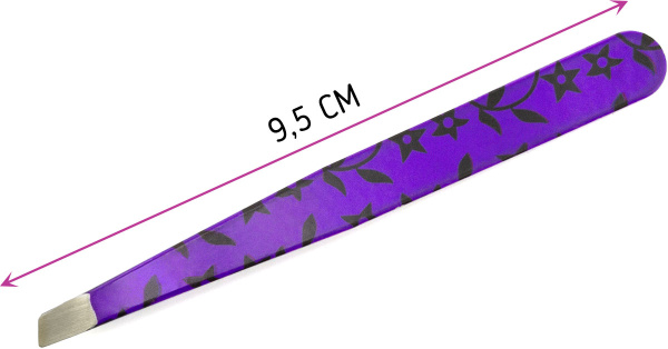 Фото Пинцет для бровей Weisen RRK-701Purple скошенный, 9,5 см, фиолетовый (Пинцеты для бровей)