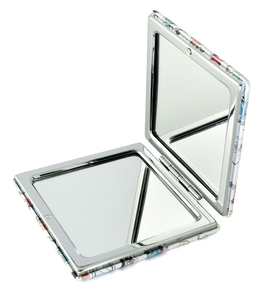 Фото Зеркало компактное Weisen WSPK-137-6 Beauty time, квадратное, 7,2х7,2 см (Зеркала карманные)