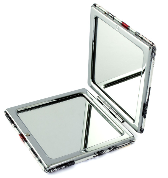 Фото Зеркало компактное Weisen WSPK-137-4 Beauty time, квадратное, 7,2х7,2 см (Зеркала карманные)